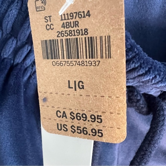 NWT Pink Womens Velvet Heritage Pull On Pants Blue Drawstring Loungewear Sz L - Picture 6 of 13